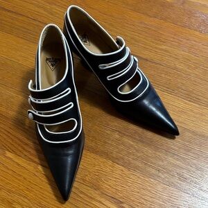 John Fluevog Graceville Sheila Black and White Heels